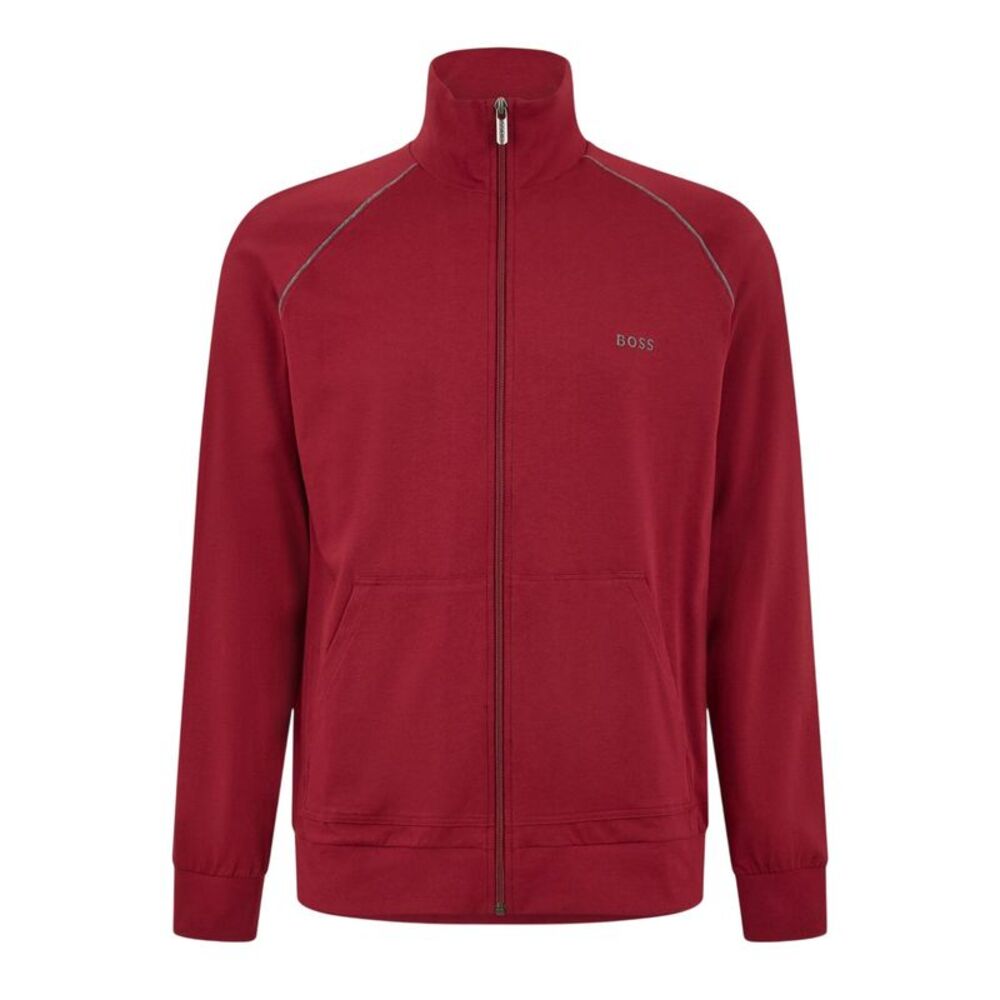 Boss Mens Cotton Casual Track Top / Dark Red